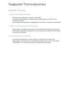 Thermodynamica: samenvatting Theorie