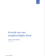 Kroniek van een aangekondigde dood VERHAALANALYSE