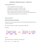 Algorithms and Data Structures - Quick Sort
