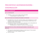 Samenvatting Preventieve gezondheidszorg: voedingsleer