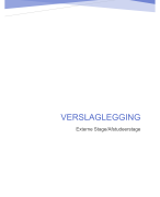 Verslaglegging Eerstelijnssetting (Externe Stage 1/2, Afstudeerstage)