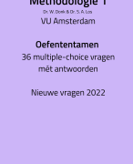 Methodologie 1 VU Amsterdam - 36 nieuwe (2022) multiple choice vragen met goede antwoorden