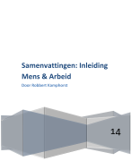 Inleiding Mens & Arbeid Samenvattingen