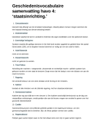 Geschiedenisvocabulaire samenvatting havo 4: Staatsinrichting