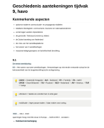 Geschiedenis aantekeningen/samenvatting tijdvak 9, havo