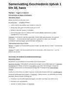 Tijdvak 1 t/m 10, samenvatting geschiedenis havo