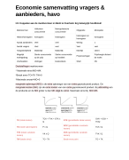 Economie samenvatting vragers & aanbieders, havo