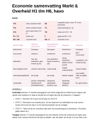 Economie samenvatting Markt & Overheid H1 t/m H6, havo