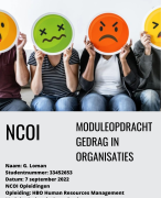 NCOI module gedrag in organisaties - Geslaagd 8,5 met feedback - Nieuwe lay-out sept. 2022
