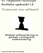 NTI Portfolio opdracht 1.3 Onderzoek naar Zelfbeeld - NIEUW LAYOUT 2022! - Globale zelfwaardering - Toegepaste Psychologie