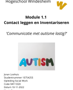 Windesheim Social Work - Module 1.1 Contact leggen en inventariseren - Nieuw 2022 geslaagd cijfer 8