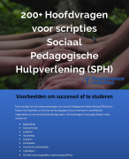 200+ Hoofdvragen voor scripties Sociaal Pedagogische Hulpverlening (SPH)