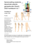 Samenvatting anatomie decentrale selectie geneeskunde Utrecht 2023 hoofdstuk 6 & 7, the upper and lower limb