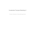 Vocabulaire Français: marketing 3 - Bedrijfsmanagement - Arteveldehogeschool