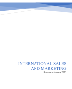 Summary International Sales And Marketing