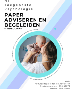 NTI Nieuw (2023) Geslaagd Paper Adviseren en Begeleiden - Jan 2023 - Toegepaste Psychologie - Oplossingsgericht gesprekken met alle video links