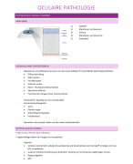 samenvatting oculaire pathologie OOGZORG