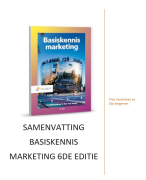 Basiskennis Marketing 6de Druk Samenvatting  Hoofdstuk 6 tot en met 10