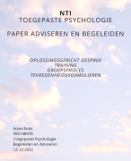 NTI Nieuwste paper (2022) Adviseren en Begeleiden - Toegepaste Psychologie - met alle bijlagen - Nieuwe Layout! - Geslaagd cijfer 8