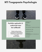 NTI Toegepaste Psychologie - Portfolio Opdracht 1.3 - Onderzoek naar het Zelfbeeld - Geslaagd 2023 met nieuwe layout en alle berekeningen