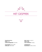 In kaart brengen 1 - Het gesprek