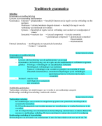 Samenvatting traditionele grammatica tot zin
