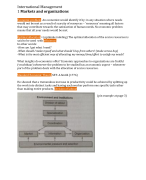 International Management Summary
