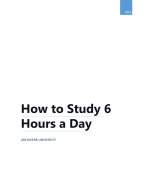 How to Study 6 Hours a Day