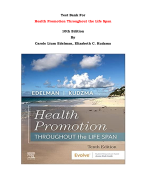 Test Bank For Health Promotion Throughout the Life Span   10th Edition By Carole Lium Edelman, Elizabeth C. Kudzma |All Chapters, Complete Q & A, Latest|