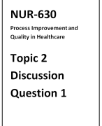 NUR 630 Topic 2 Discussion Question 1