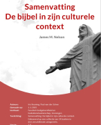 Samenvatting De Bijbel in zijn Culturele Context
