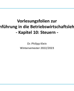 Einführung in die Betriebswirtschaftslehre 