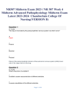 NR507 Midterm Exam 2023 / NR 507 Week 4 Midterm Advanced Pathophysiology Midterm Exam Latest 2023-2024  Chamberlain College Of Nursing(VERSION B) 