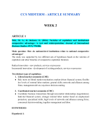 Comparative Country Studies Article Summary