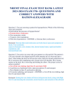 NREMT FINAL EXAM TEST BANK LATEST 2023-2024 EXAM 370+ QUESTIONS AND CORRECT ANSWERS WITH RATIONALES|AGRADE