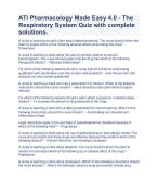  ATI Pharmacology Made Easy 4.0 - The Respiratory System Quiz with complete solutions | Latest 2024/2024
