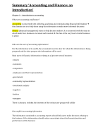 Samenvatting Accounting and Finance - An Introduction