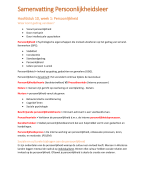 Persoonlijkheidsleer Toegepaste psychologie leerjaar 1 