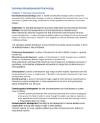 Samenvatting Ontwikkelingspsychologie