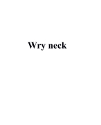 What is wryneck /torticollis