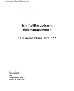 Schriftelijke Opdracht Yield Management (Cijfer: 9,3)