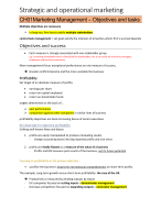 Summary Strategic and Operational Marketing