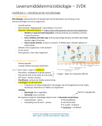 Levensmiddelenmicrobiologie 1 – 1VDK - samenvatting