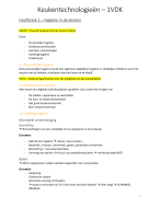 Keukentechnologieën - 1VDK - Samenvatting