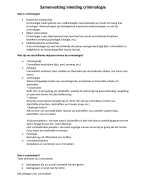 Samenvatting inleiding criminologie (EUR)