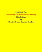 Test Bank For Community and Public Health Nursing  10th Edition By Cherie. Rector, Mary Jo Stanley | Chapter 1 – 30, Latest Edition|