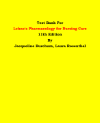 Test Bank For Lehne's Pharmacology for Nursing Care  11th Edition By Jacqueline Burchum, Laura Rosenthal | Chapter 1 –112, Latest Edition|