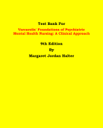 Test Bank For Varcarolis' Foundations of Psychiatric Mental Health Nursing: A Clinical Approach  9th Edition By Margaret Jordan Halter | Chapter 1 – 36, Latest Edition|