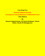 Test Bank For Medical Surgical Nursing  Concepts for Interprofessional Collaborative Care 10th Edition By Donna D Ignatavicius, M Linda Workman, Cherie Rebar, Nicole M Heimgartner | Chapter 1 – 69, Latest Edition|