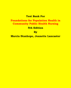 Test Bank For Foundations for Population Health in Community Public Health Nursing 5th Edition By Marcia Stanhope, Jeanette Lancaster | Chapter 1 – 32, Latest Edition|